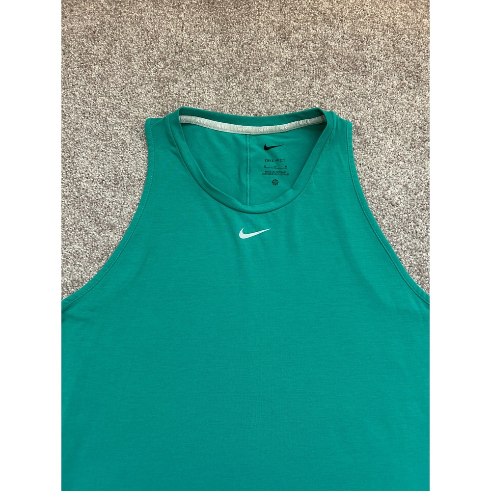 Nike Dri-FIT Tank Top Womens Medium Green Excellent Racerback High Neck Shirt